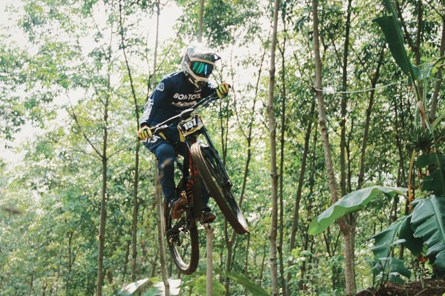 person riding on bicycle